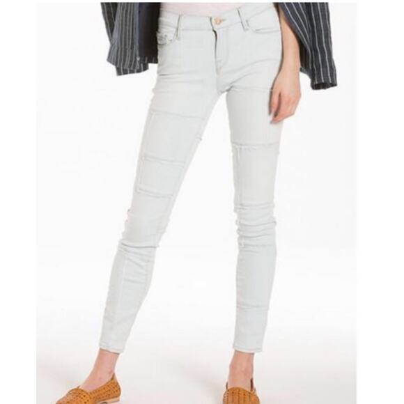 Frame Denim Le Skinny De Jeanne Patchwork Denim Jeans Light Wash 31 - Picture 1 of 8